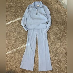 Abercrombie & Fitch Light Blue Ribbed Cozy Lounge Set XXS